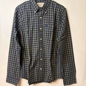 Abercrombie & Fitch Navy and Olive Plaid Shirt